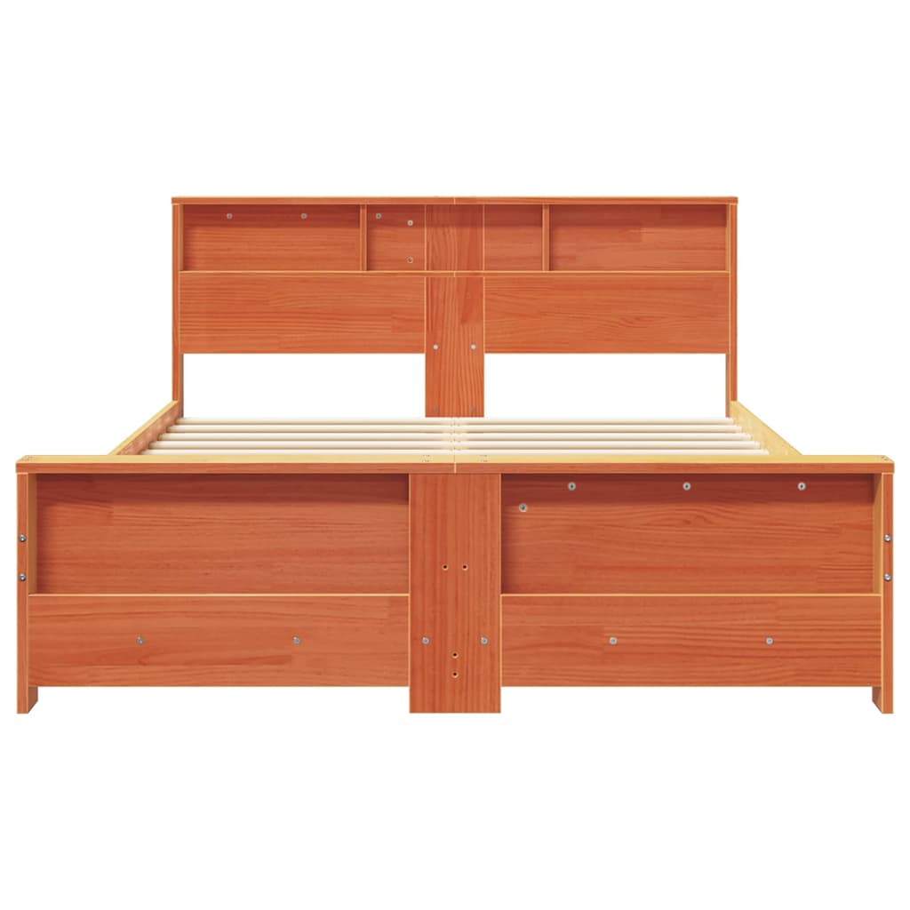 Bed Frame with Headboard Wax Brown 150 x 200 cm Engineered Wood