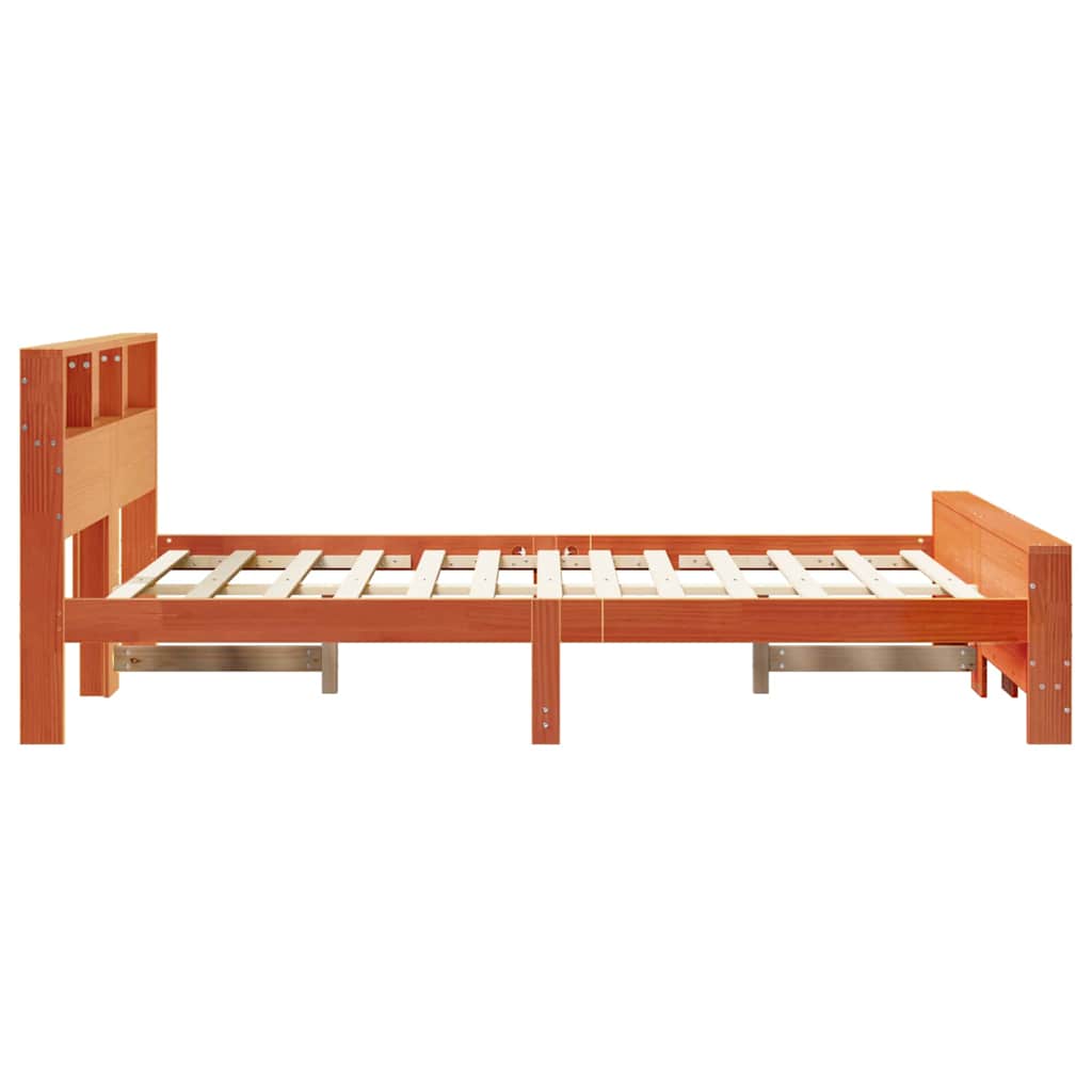 Bed Frame with Headboard Wax Brown 150 x 200 cm Engineered Wood