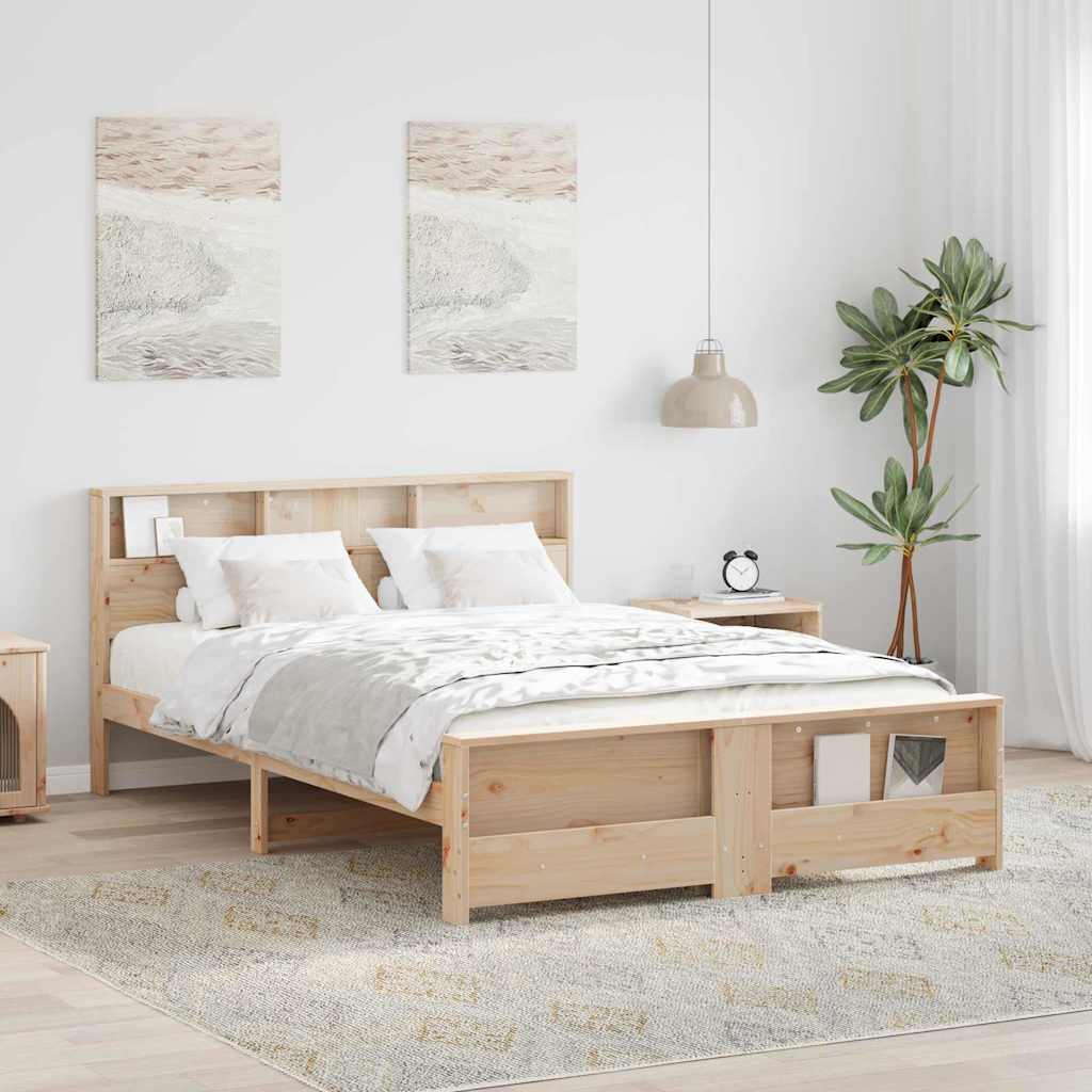 Bed Frame with Headboard Brown 140 x 200 cm Engineered Wood