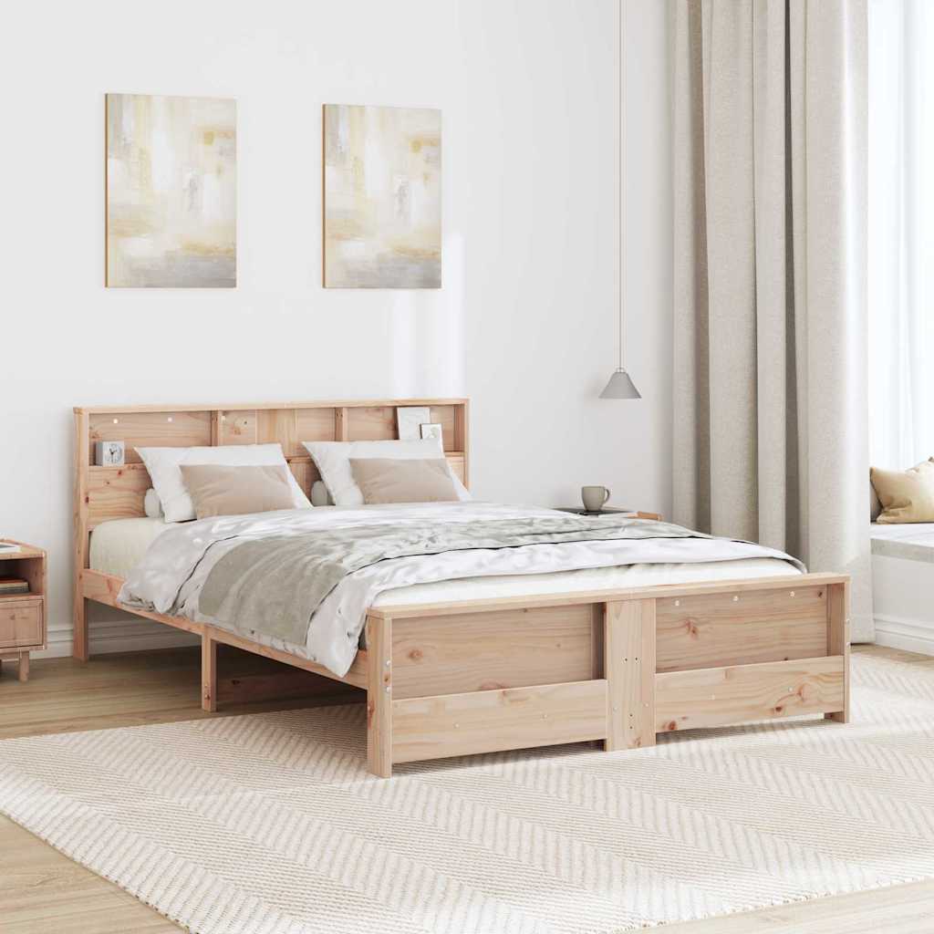 Bed Frame with Headboard Brown 140 x 200 cm Engineered Wood