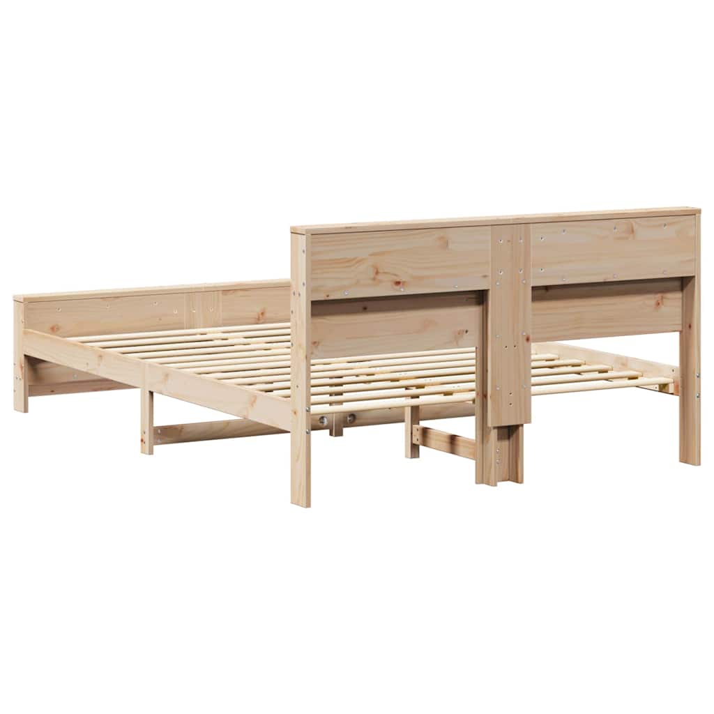 Bed Frame with Headboard Brown 140 x 200 cm Engineered Wood