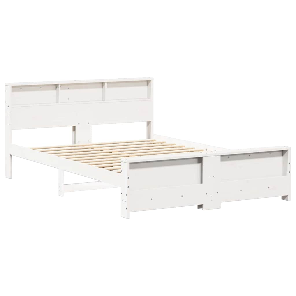 Bed Frame with Headboard White 140 x 200 cm Engineered Wood