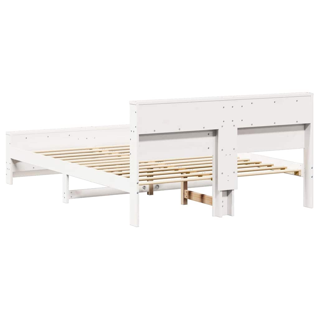 Bed Frame with Headboard White 140 x 200 cm Engineered Wood