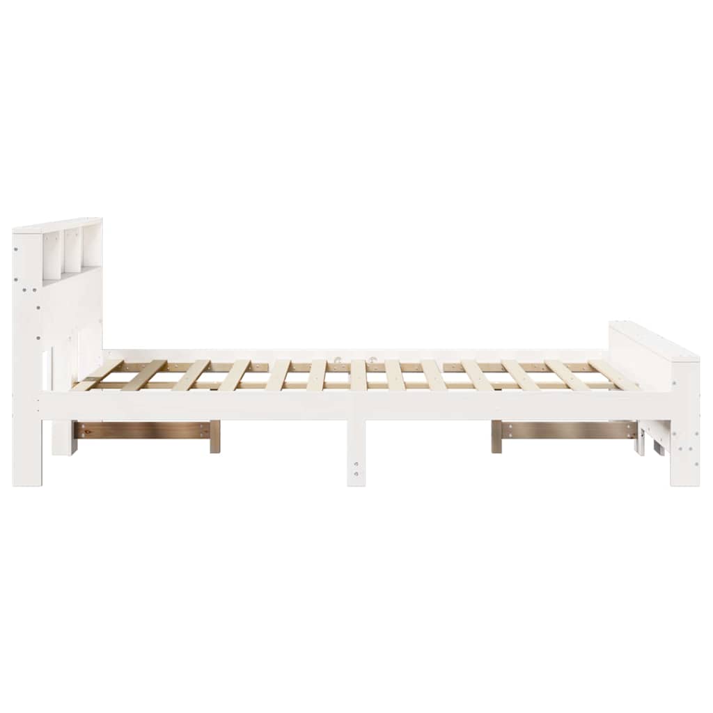 Bed Frame with Headboard White 140 x 200 cm Engineered Wood