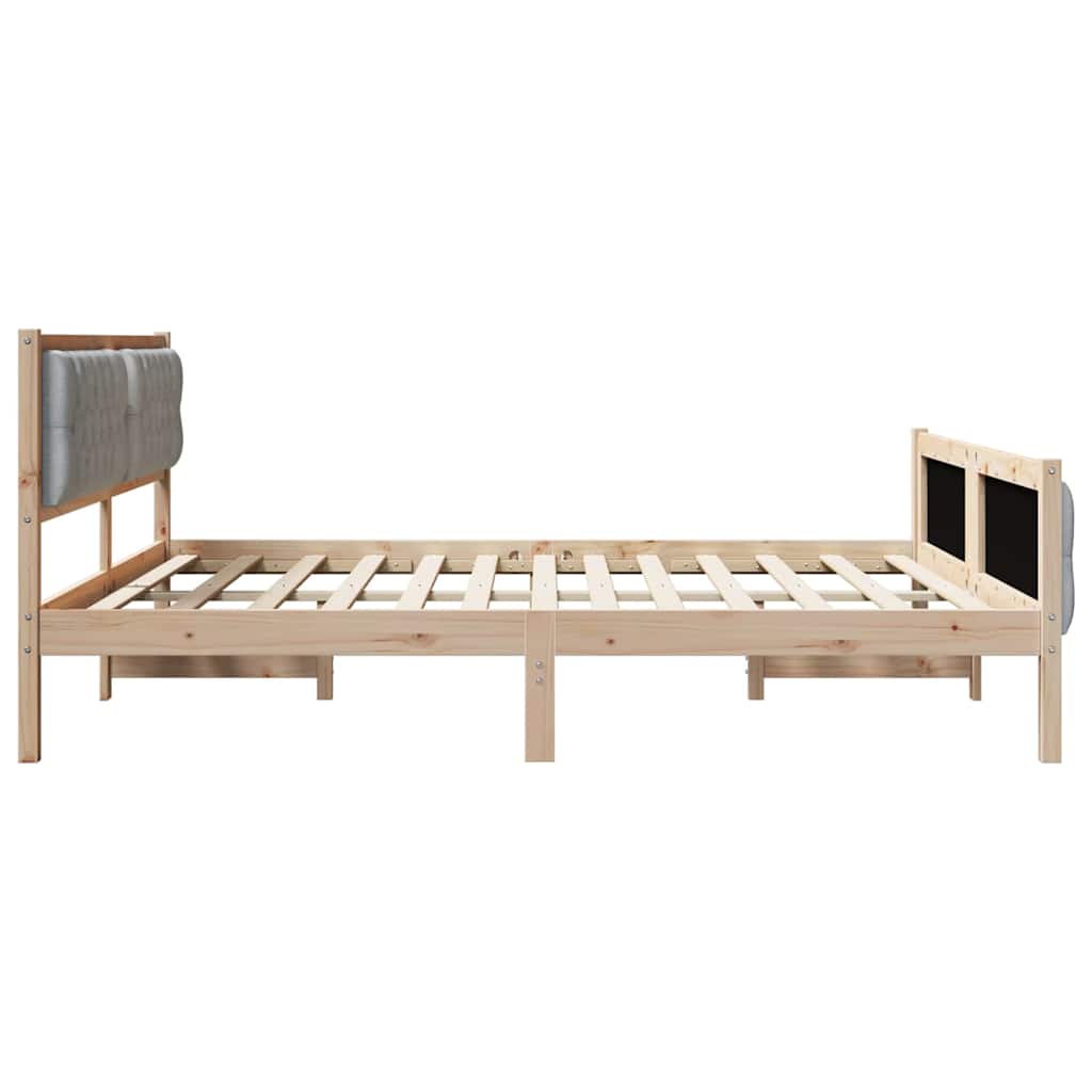 Bed Frame Light Grey 180 x 200 cm Solid Pine Wood
