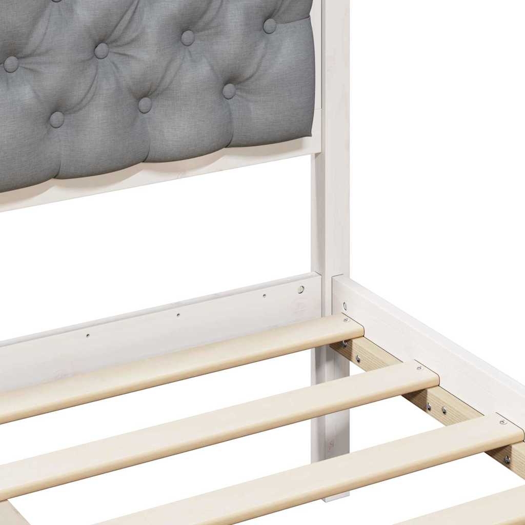 Bed Frame Light Grey 180 x 200 cm Solid Pine Wood