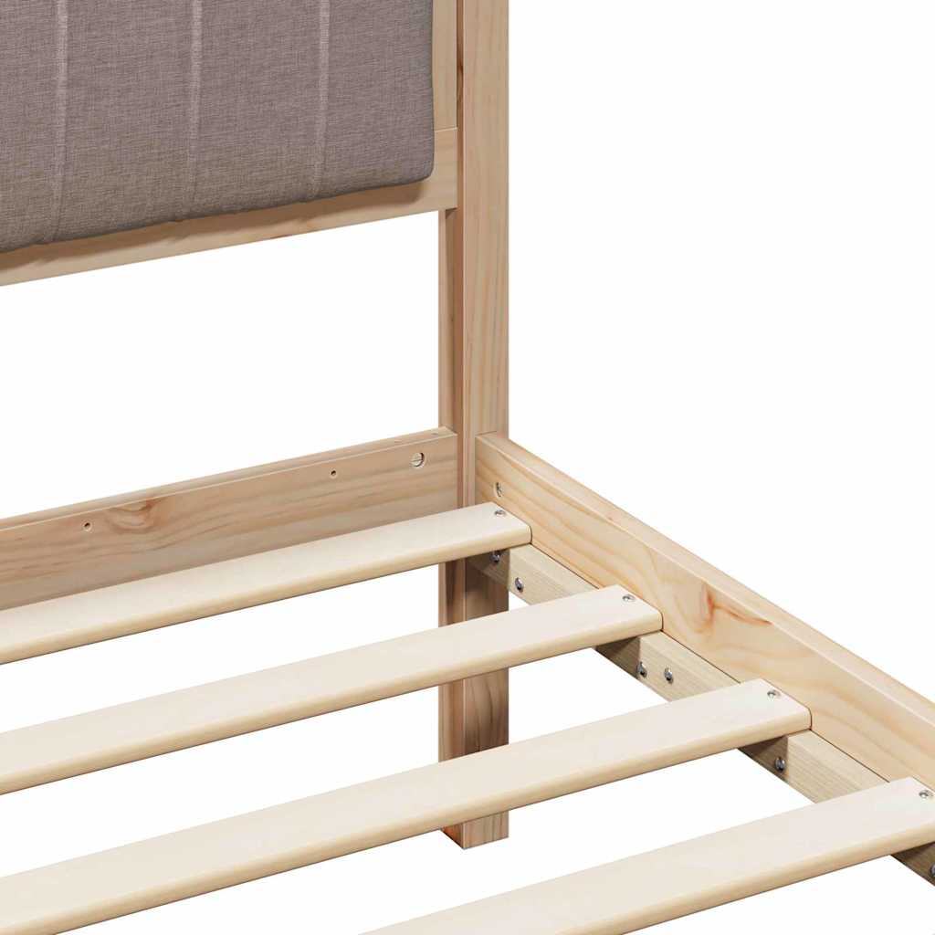 Bed frame Brown and taupe 180 x 200 cm Solid pine wood