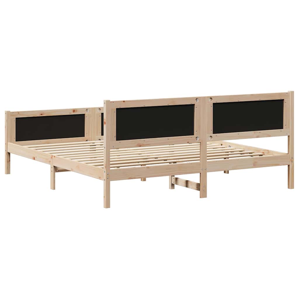 Bed frame Brown and taupe 180 x 200 cm Solid pine wood
