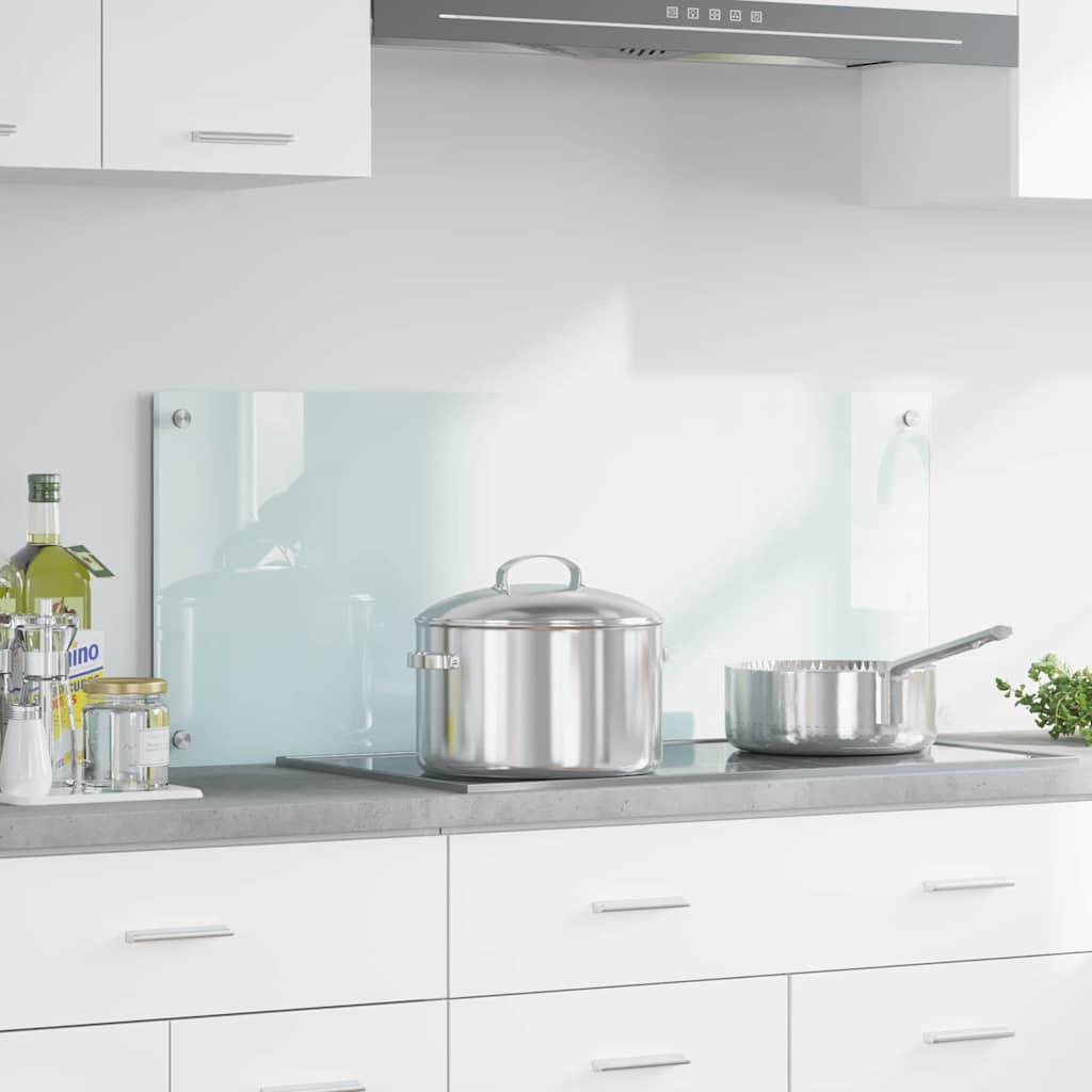 Kitchen Backsplash Milk 100 x 40 cm Tempered Glass