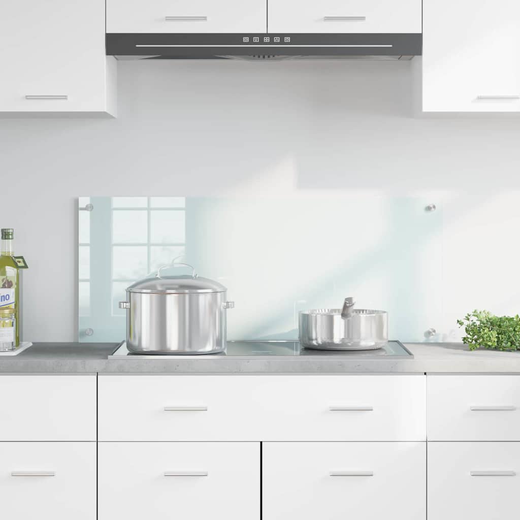 Kitchen Backsplash Milk 100 x 40 cm Tempered Glass