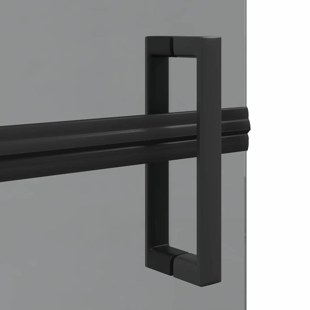 Walk-In Shower Wall Folding Black 70 x 6.5 x 190 cm