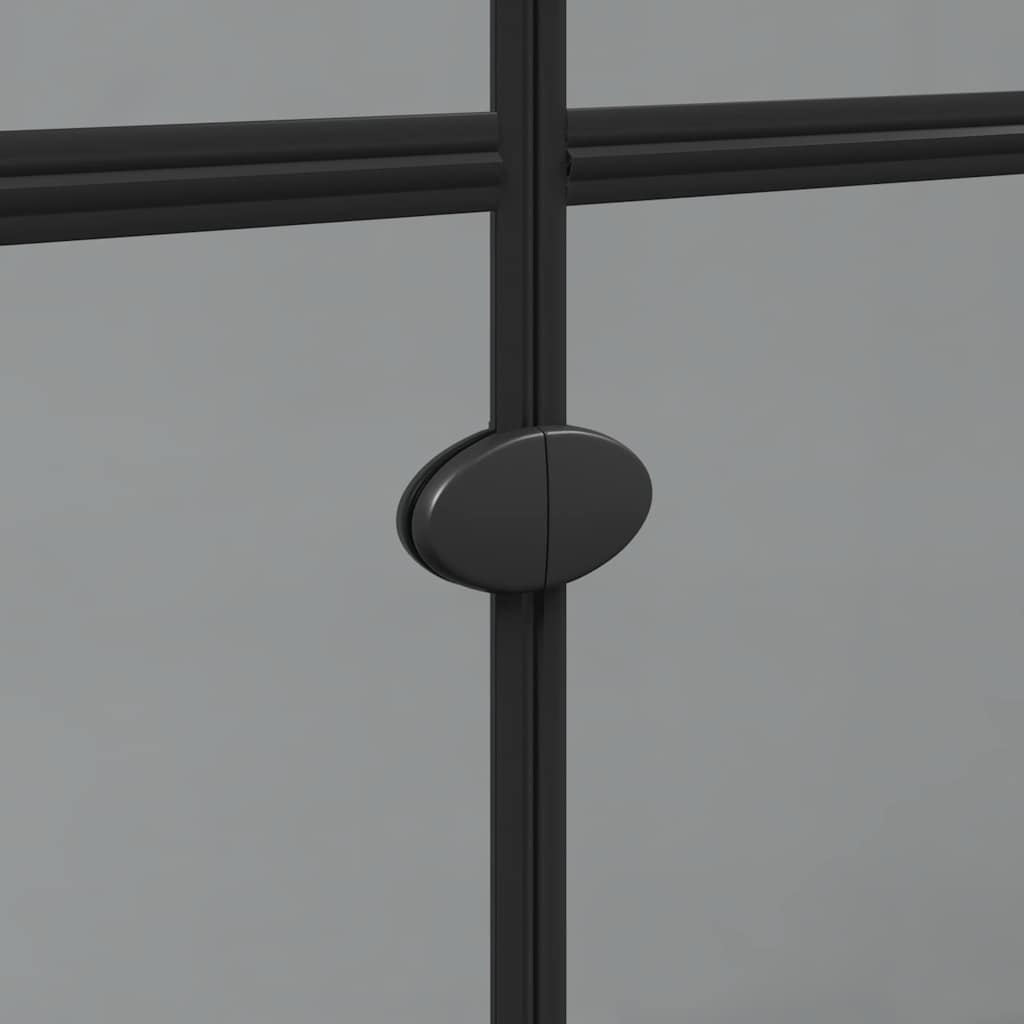 Walk-In Shower Wall Folding Black 90 x 6.5 x 190 cm