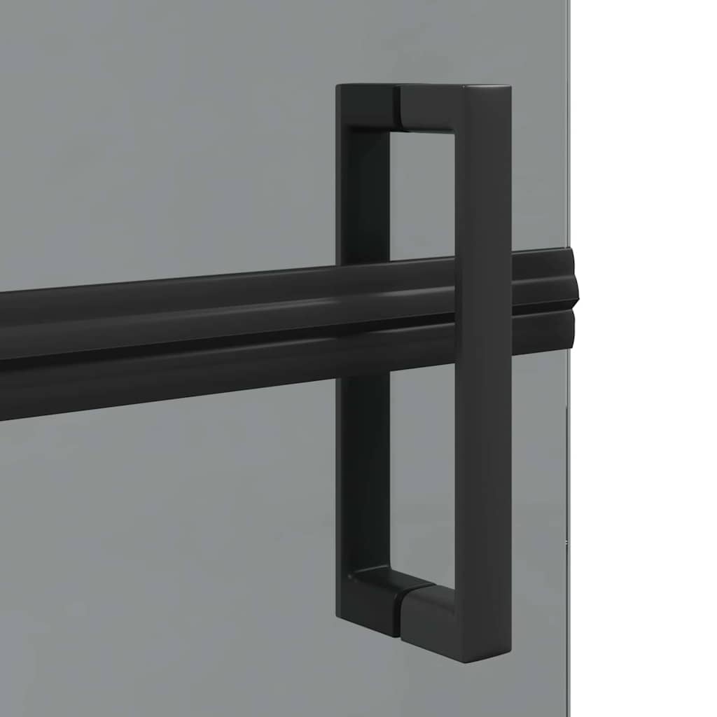 Walk-In Shower Wall Folding Black 120 x 6.5 x 190 cm