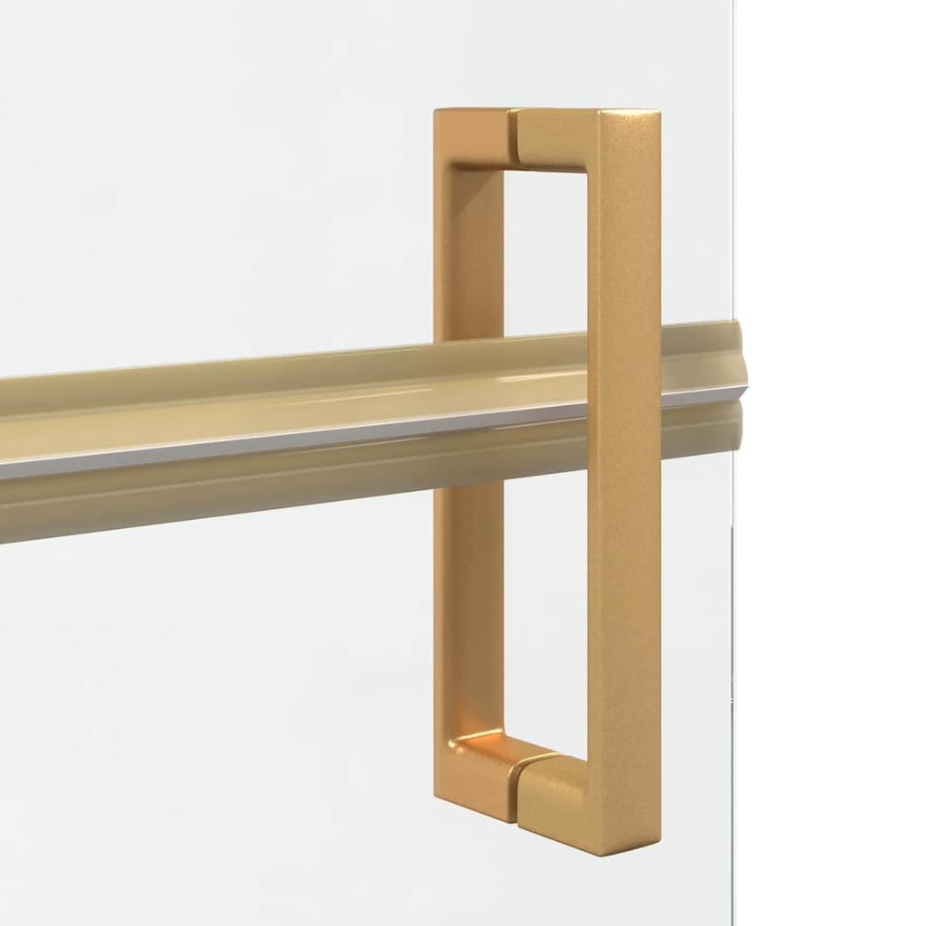 Walk-In Shower Wall Folding Gold 70 x 6.5 x 190 cm