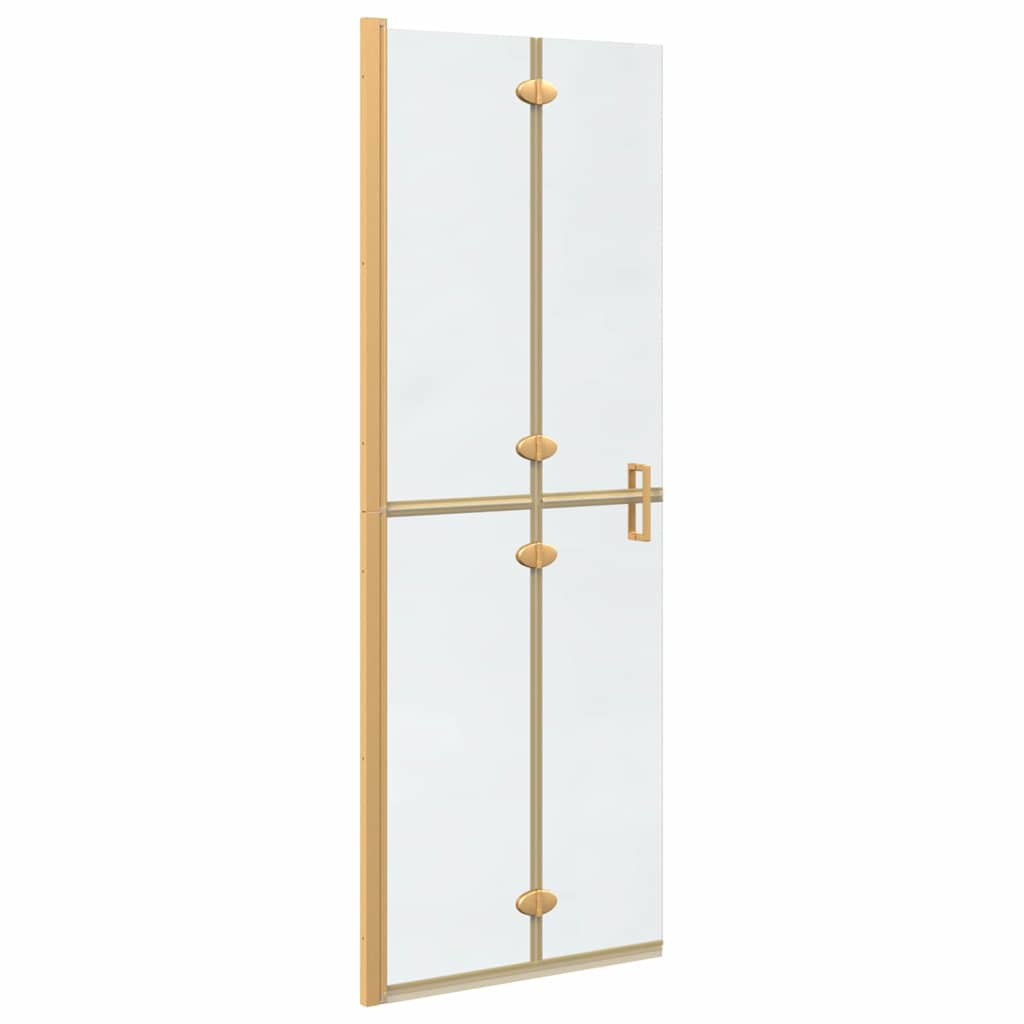 Walk-In Shower Wall Folding Gold 70 x 6.5 x 190 cm