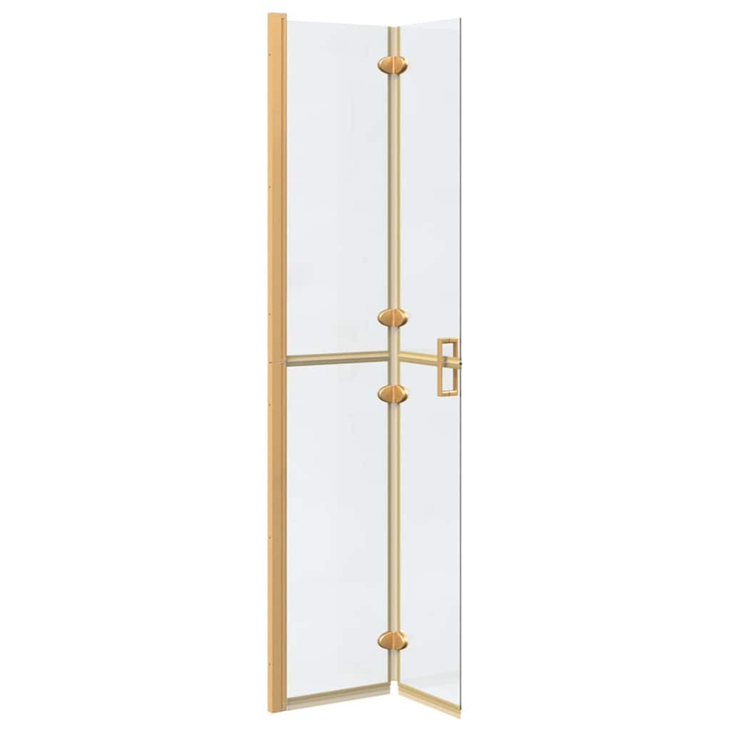 Walk-In Shower Wall Folding Gold 70 x 6.5 x 190 cm
