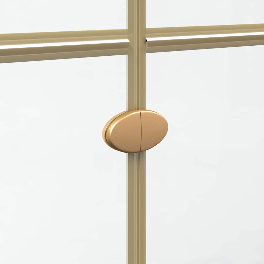 Walk-In Shower Wall Folding Gold 110 x 6.5 x 190 cm