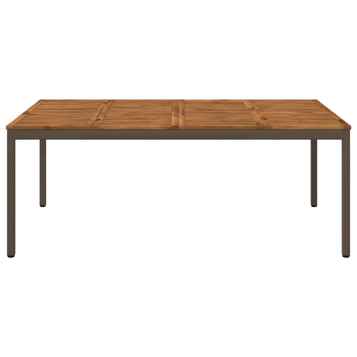 Garden Dinner Table Natural and Coffee 196 x 100.5 x 75 cm