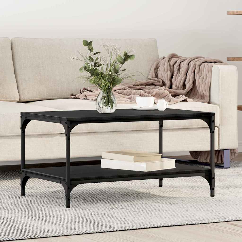 Coffee Table Black Oak 82 x 50 x 40 cm Engineered Wood