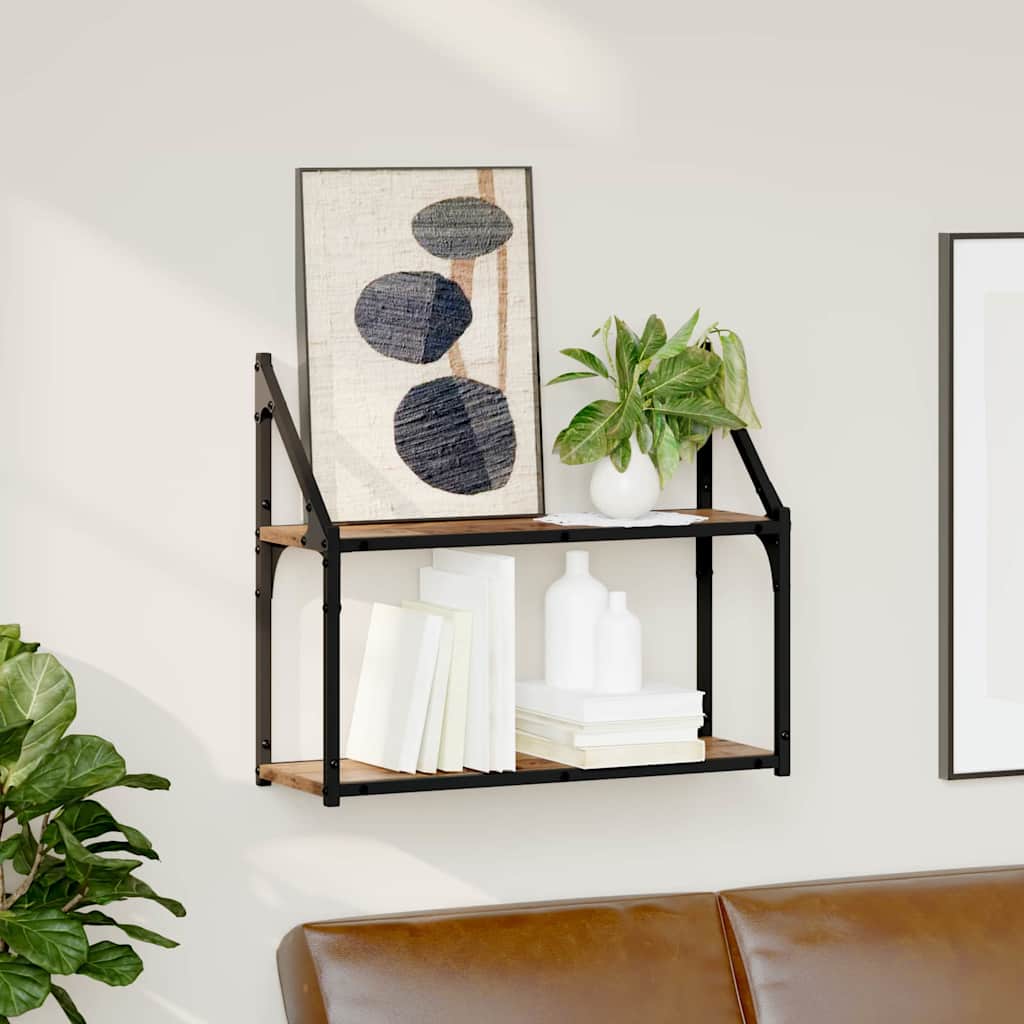 Wall Shelf with Shelf Old wood 60 x 21 x 51 cm Engineered Wood