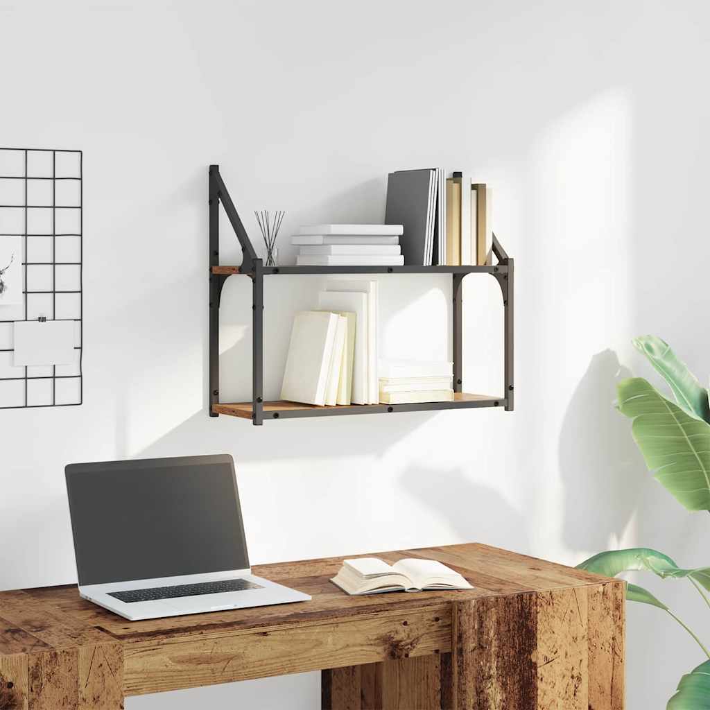 Wall Shelf with Shelf Old wood 60 x 21 x 51 cm Engineered Wood