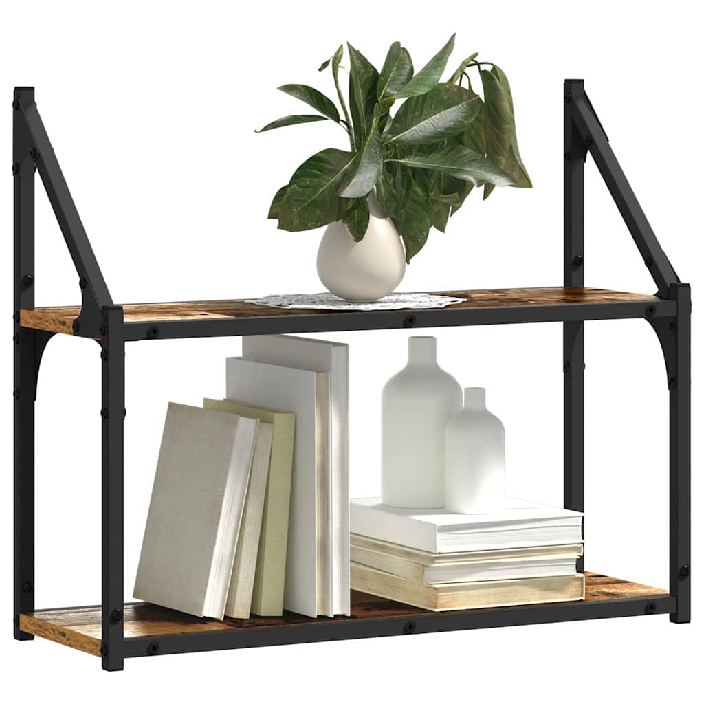 Wall Shelf with Shelf Old wood 60 x 21 x 51 cm Engineered Wood