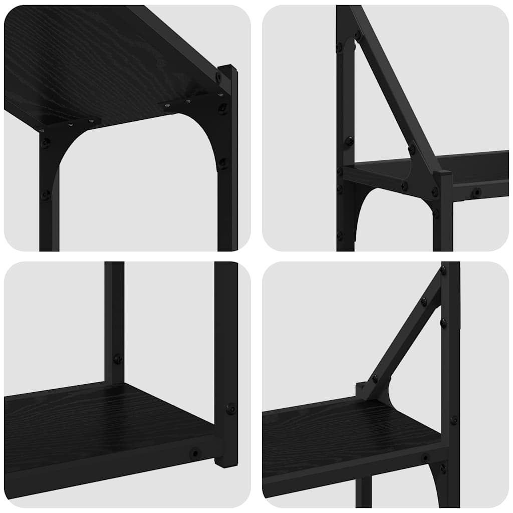 Wall Shelf Wall-Mounted Black oak 60 x 21 x 51 cm