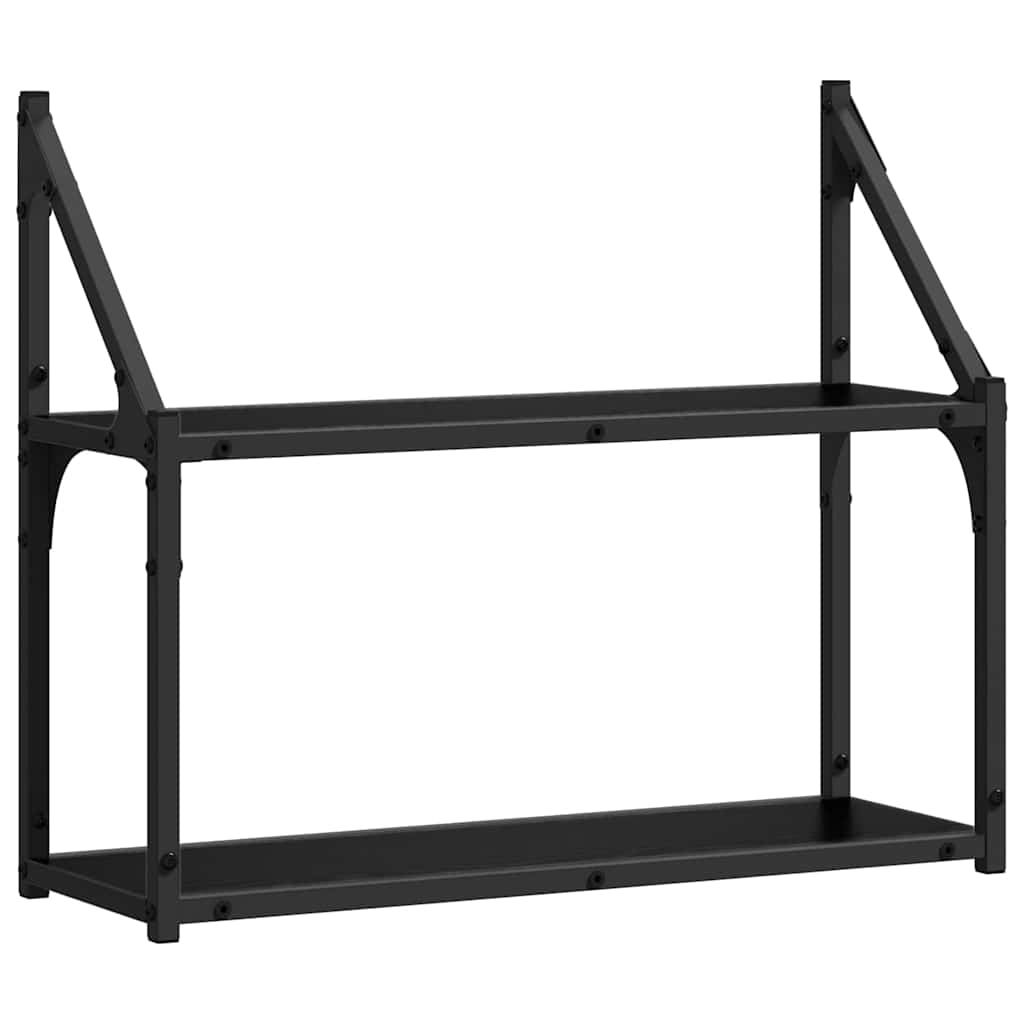 Wall Shelf Wall-Mounted Black oak 60 x 21 x 51 cm