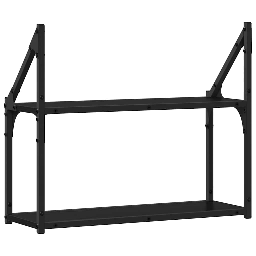Wall Shelf Wall-Mounted Black oak 60 x 21 x 51 cm