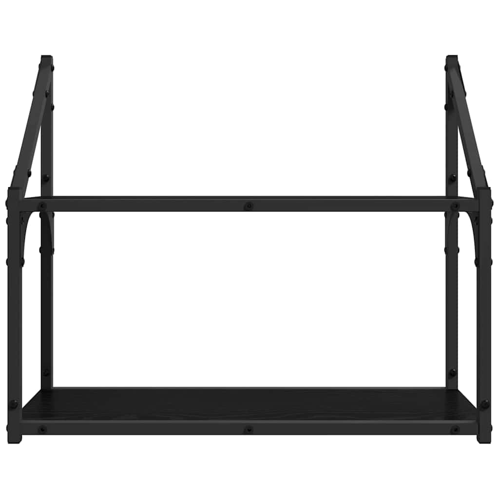 Wall Shelf Wall-Mounted Black oak 60 x 21 x 51 cm
