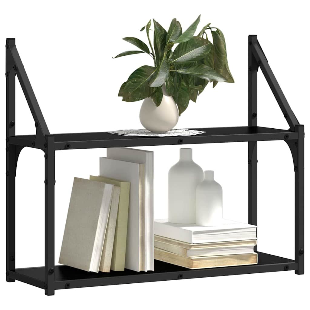 Wall Shelf Wall-Mounted Black oak 60 x 21 x 51 cm