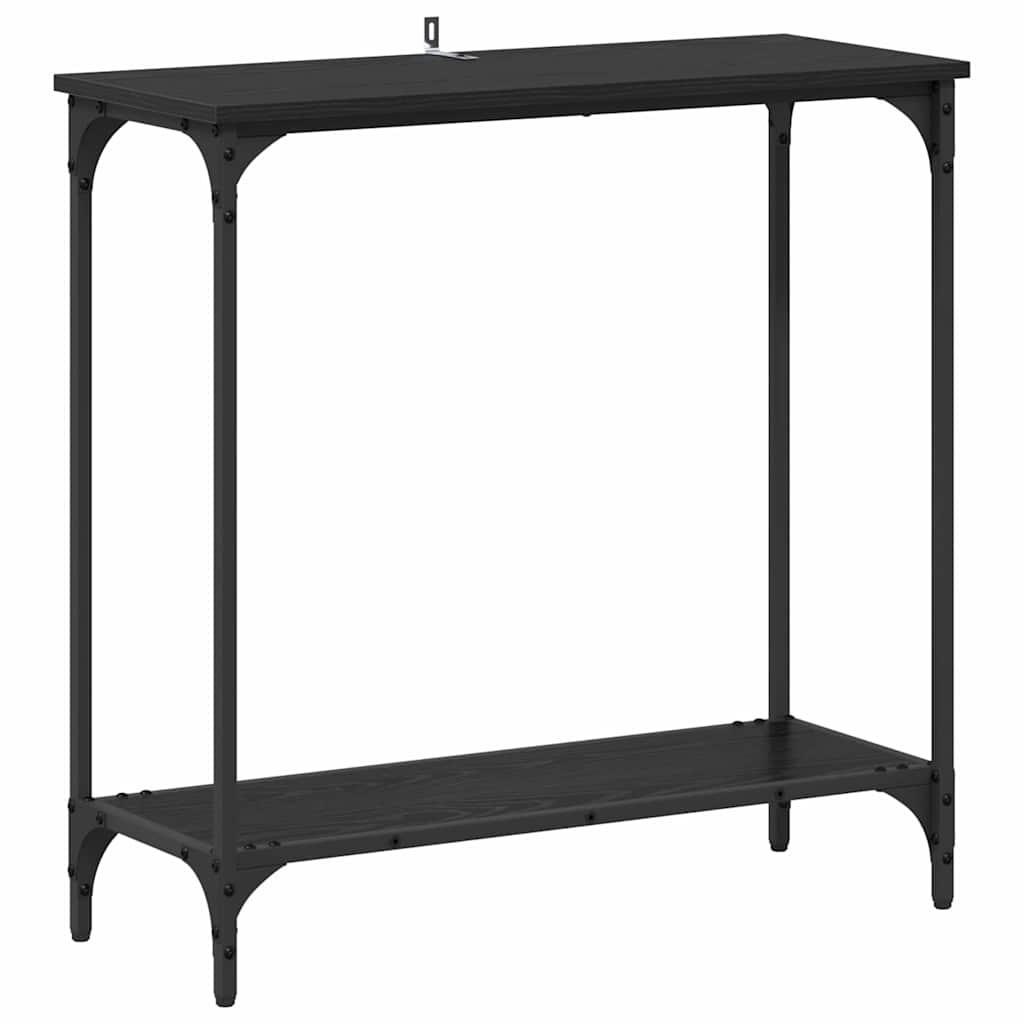 Console Table Black oak 75 x 30.5 x 75 cm Engineered wood