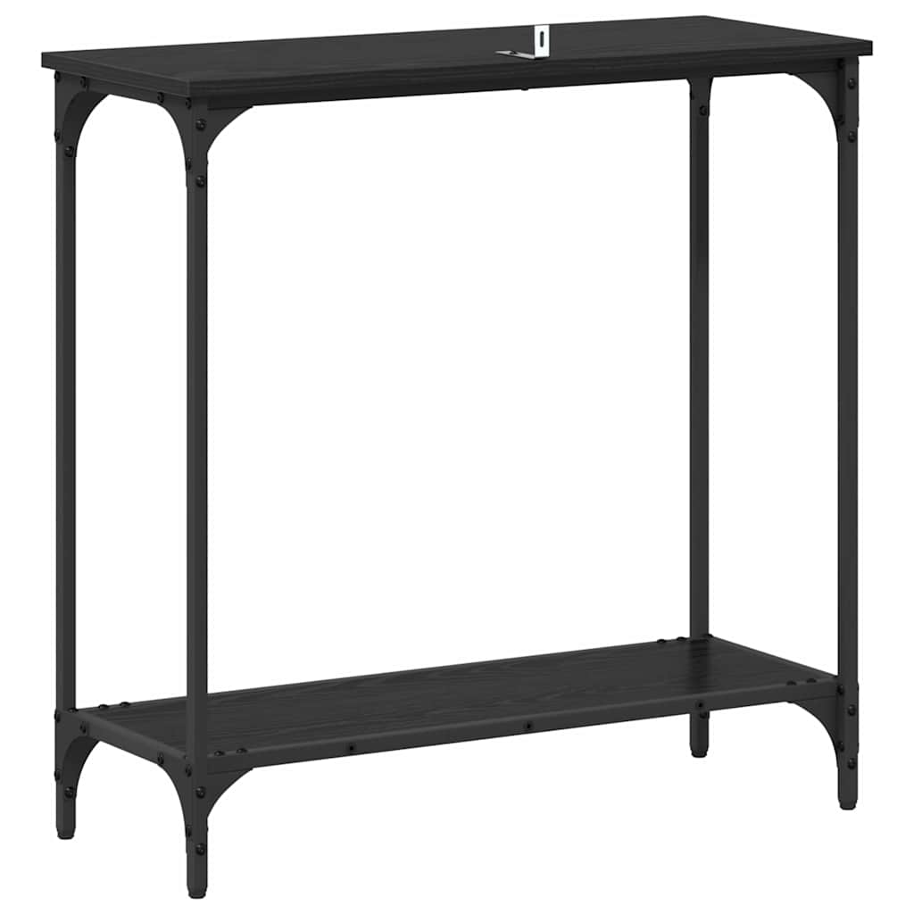 Console Table Black oak 75 x 30.5 x 75 cm Engineered wood