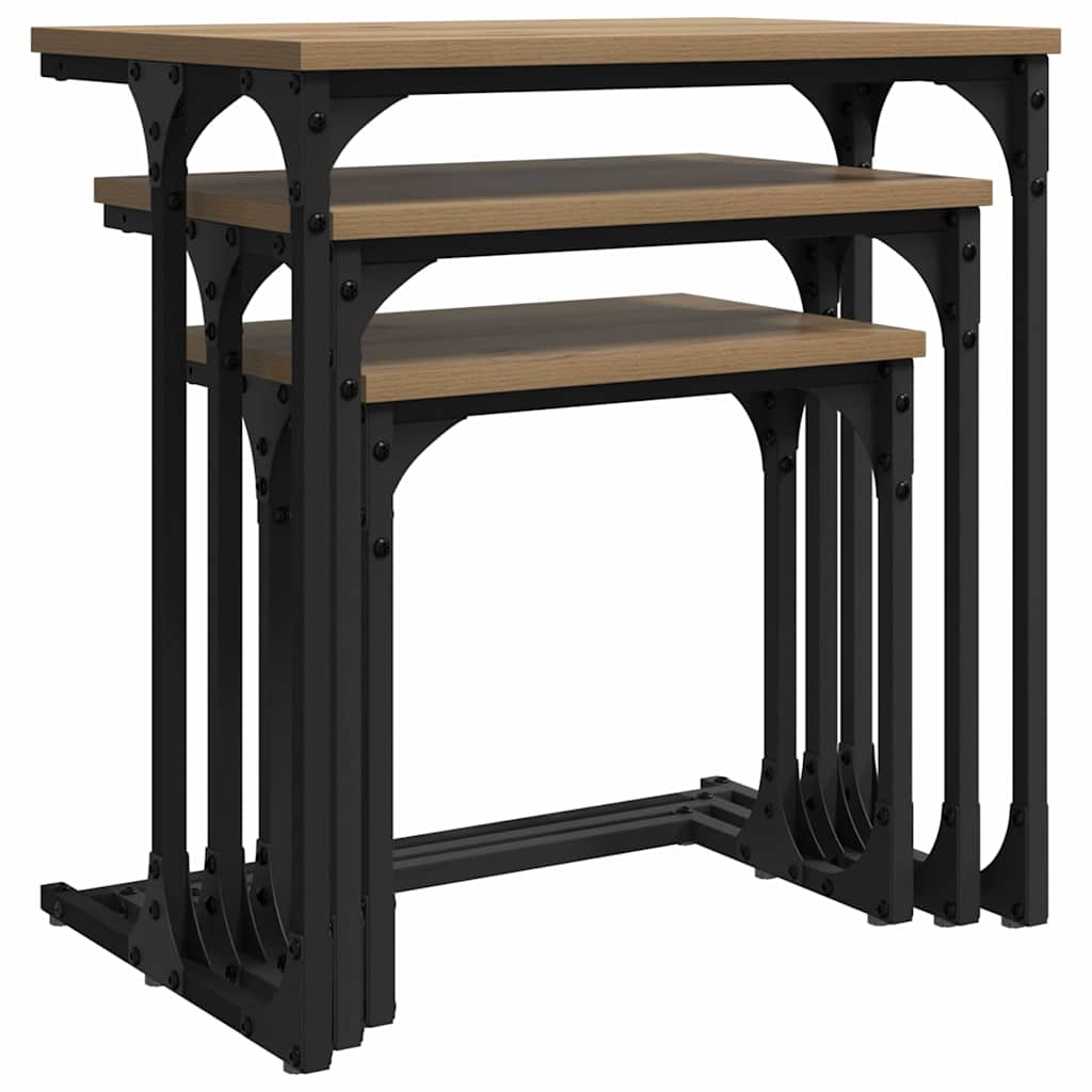 Nesting Coffee Table 3 pcs Artisan oak Engineered wood
