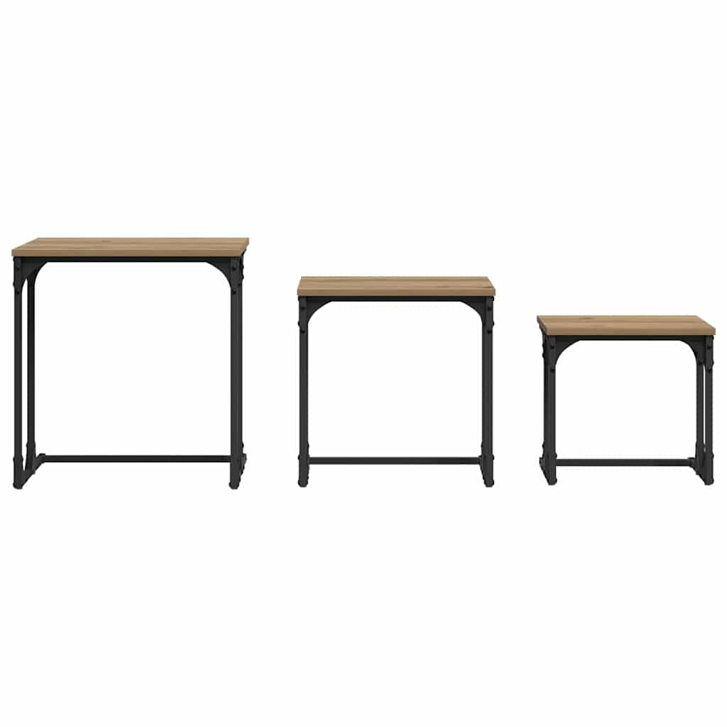 Nesting Coffee Table 3 pcs Artisan oak Engineered wood