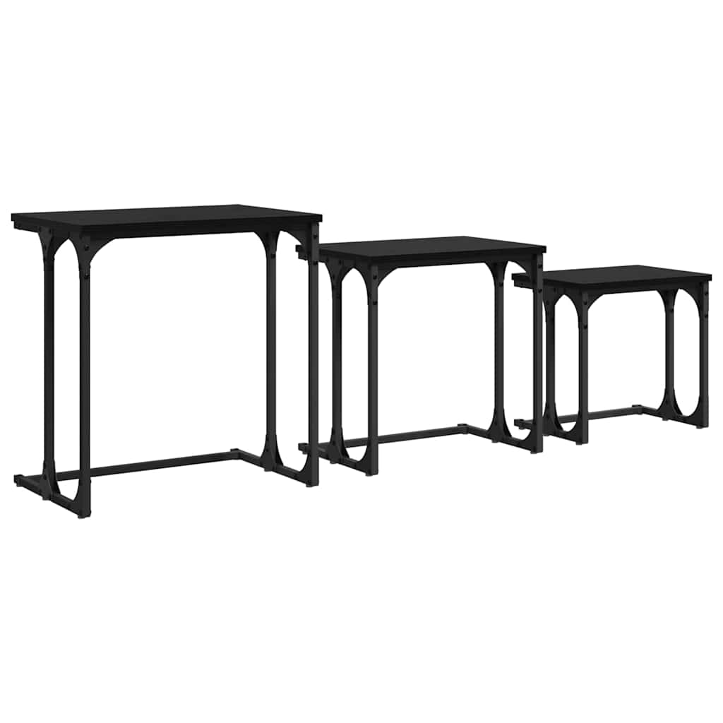 Nesting Coffee Table 3 pcs Black oak Engineered wood