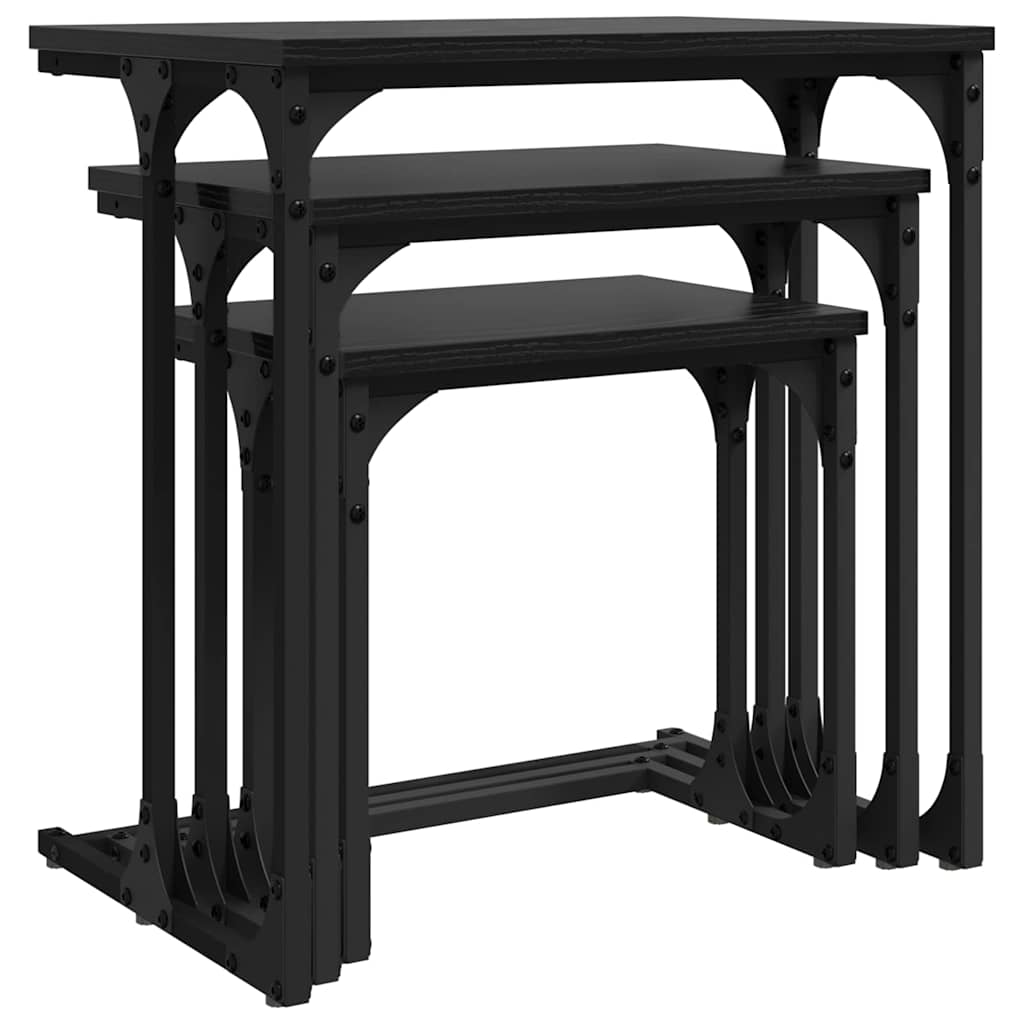 Nesting Coffee Table 3 pcs Black oak Engineered wood