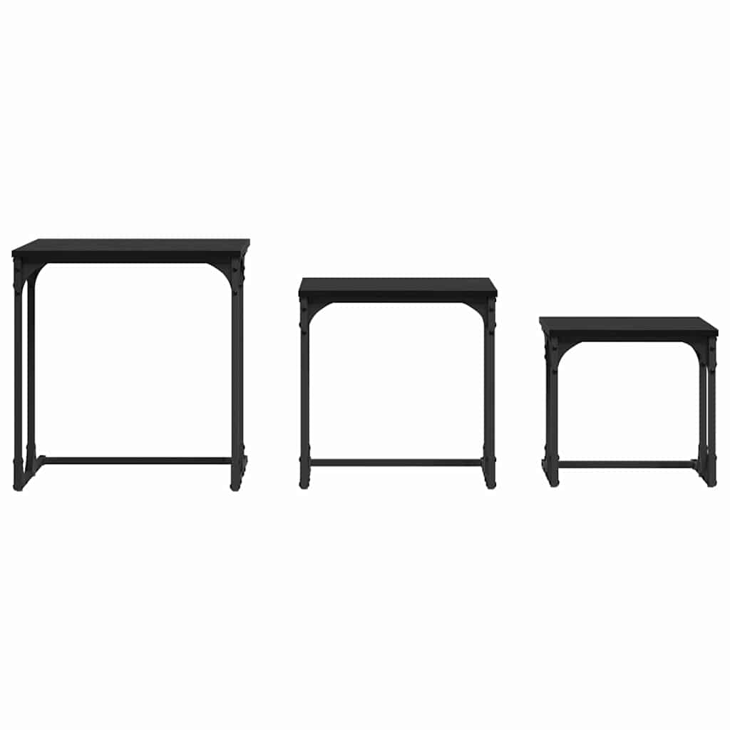 Nesting Coffee Table 3 pcs Black oak Engineered wood