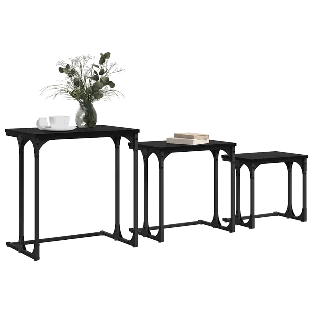 Nesting Coffee Table 3 pcs Black oak Engineered wood