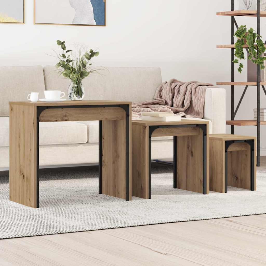 Coffee Table 3 pcs Artisan Oak Engineered wood