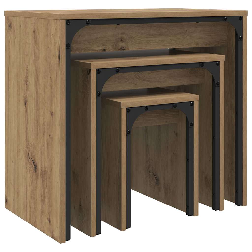 Coffee Table 3 pcs Artisan Oak Engineered wood