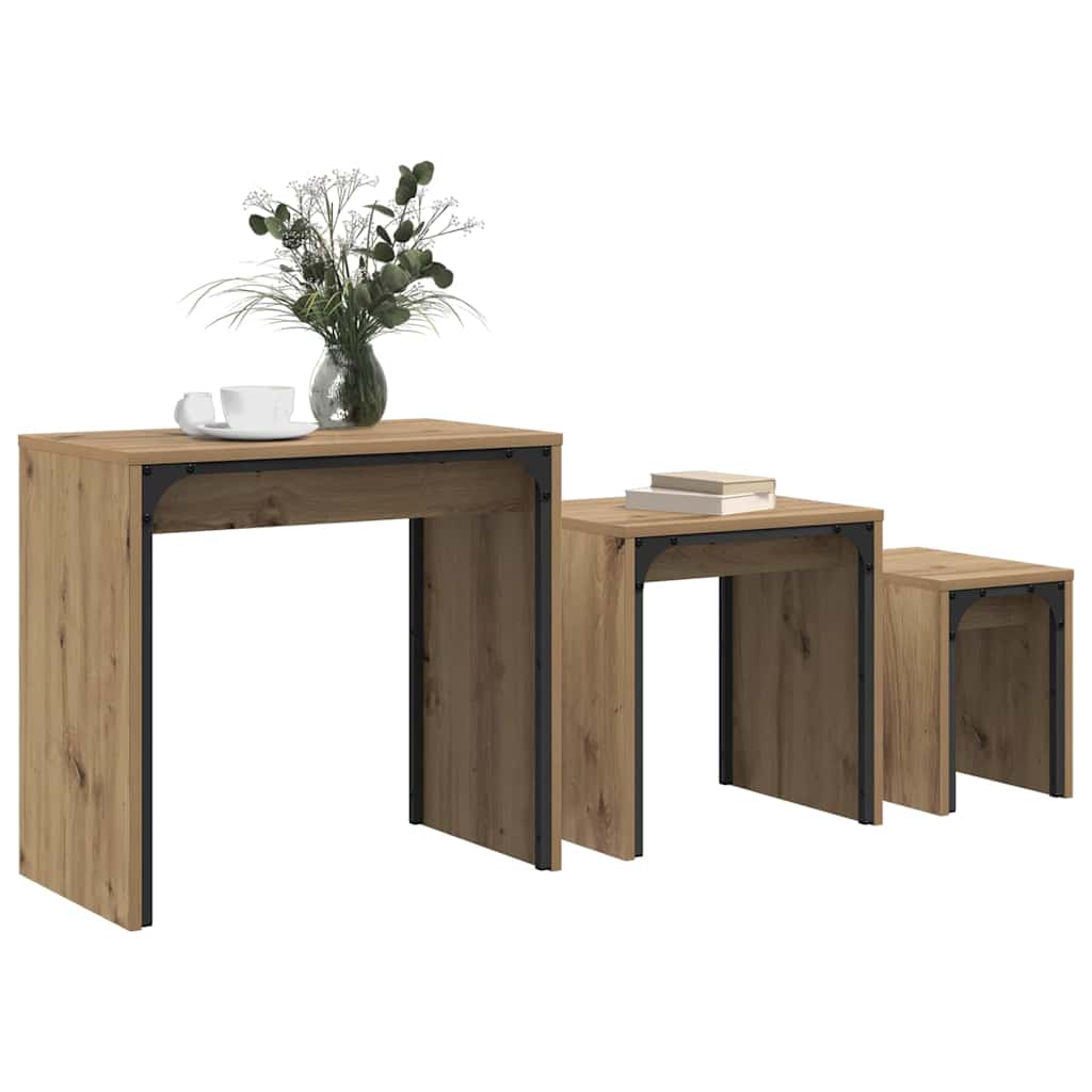 Coffee Table 3 pcs Artisan Oak Engineered wood