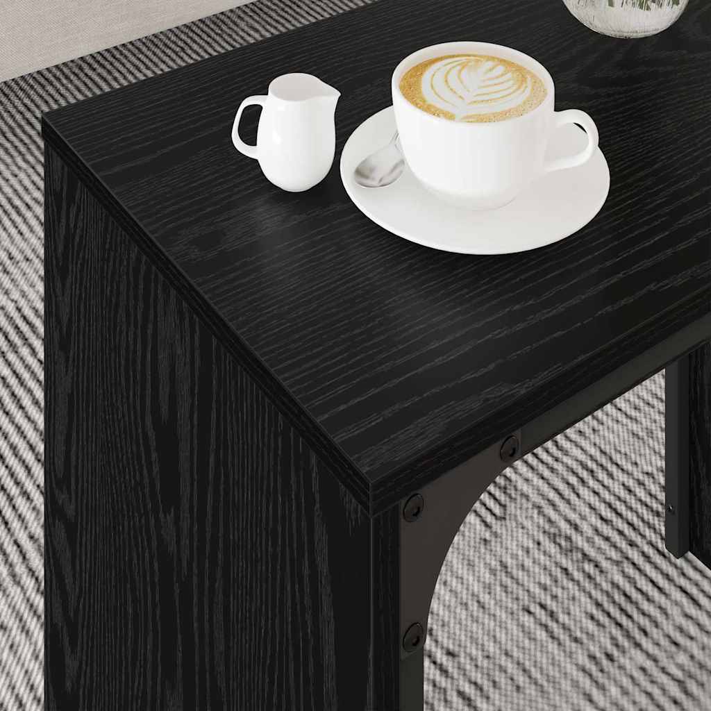 Coffee Table 3 pcs Black Oak Engineered wood