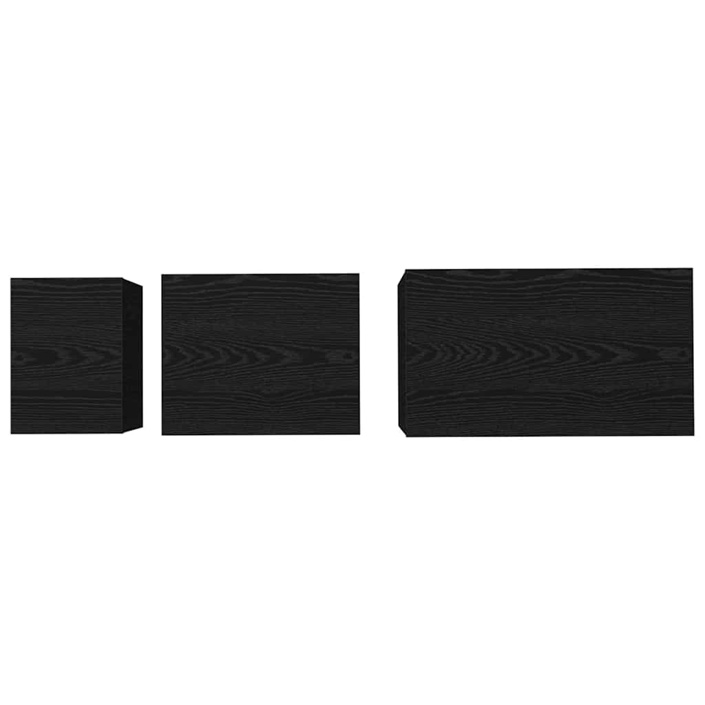 Coffee Table 3 pcs Black Oak Engineered wood