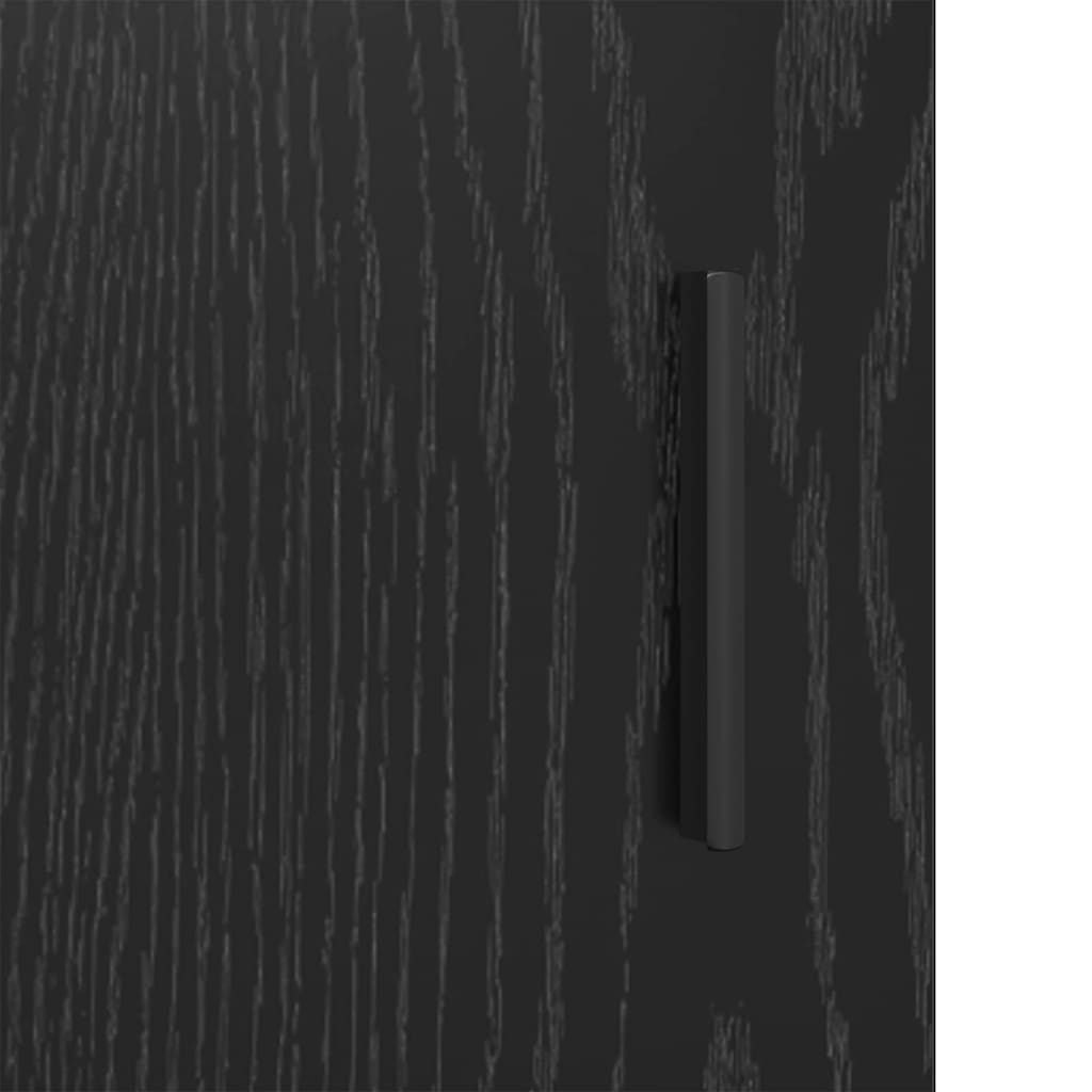 Bathroom Furniture Set with Shelf Black Oak 35 x 37.5 x 100 cm