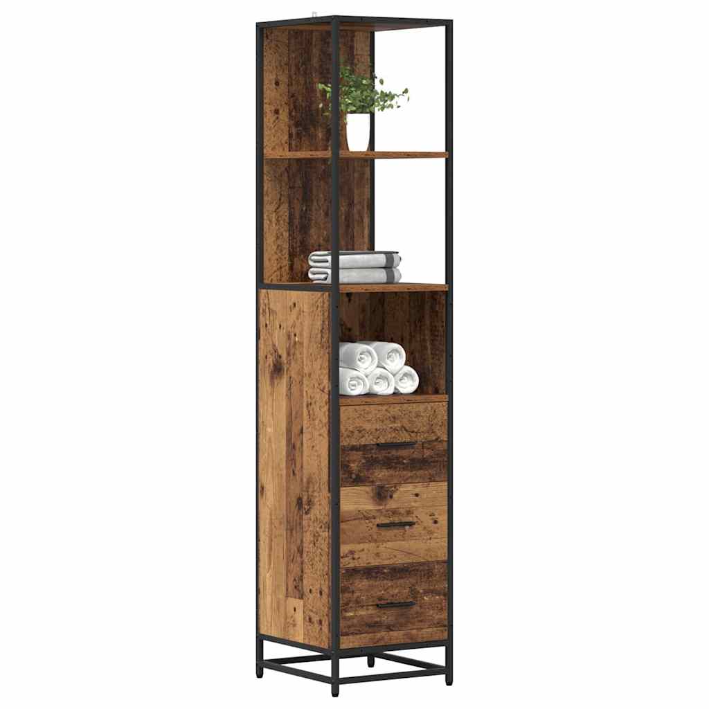 Bathroom Furniture Set with Drawer Old Wood 35 x 37.5 x 166 cm