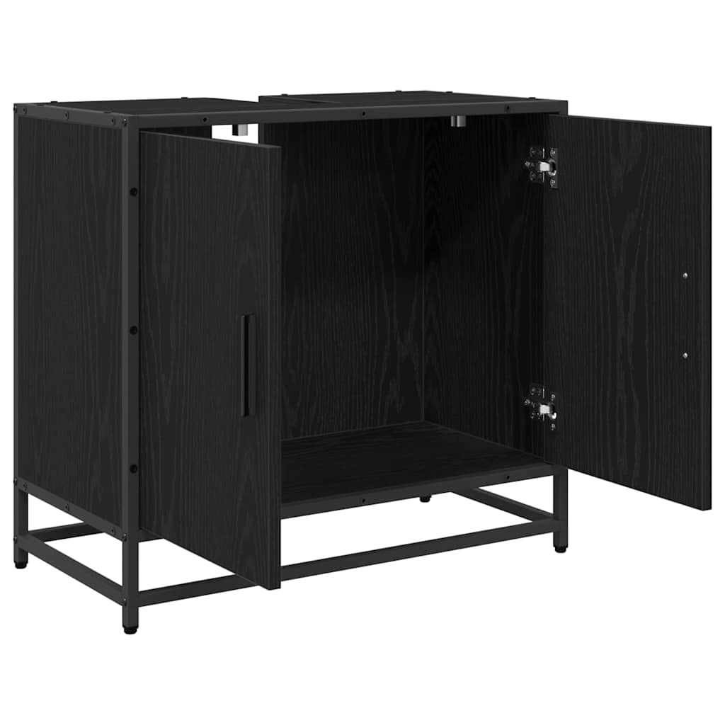 Bathroom Sink Cabinet Black Oak 65 x 33 x 60 cm Engineered wood