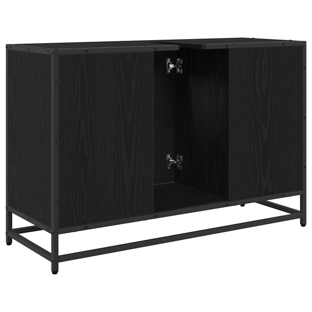 Bathroom Cabinet Black Oak 90 x 33 x 60 cm Engineered Wood
