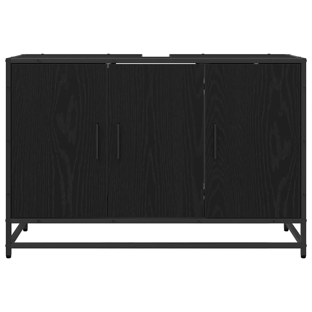 Bathroom Cabinet Black Oak 90 x 33 x 60 cm Engineered Wood