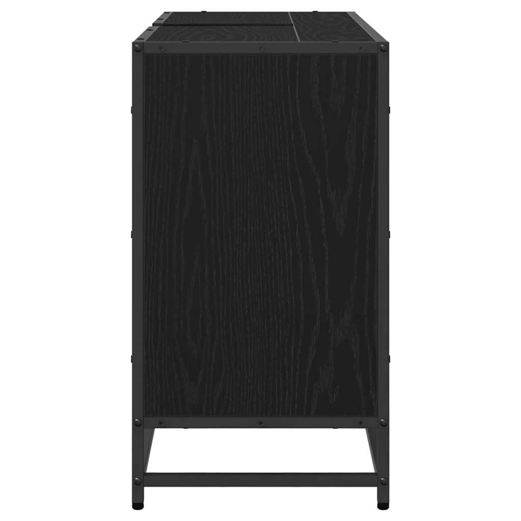 Bathroom Cabinet Black Oak 90 x 33 x 60 cm Engineered Wood